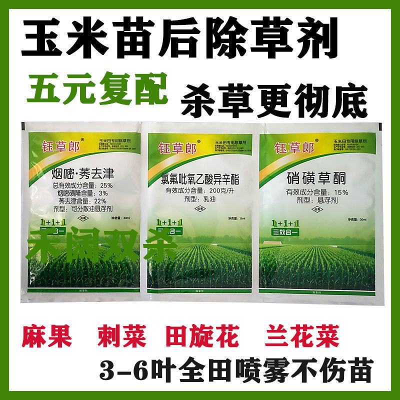 玉米除草剂玉米地苗后专用除草剂安全不伤苗烟嘧磺隆莠去津