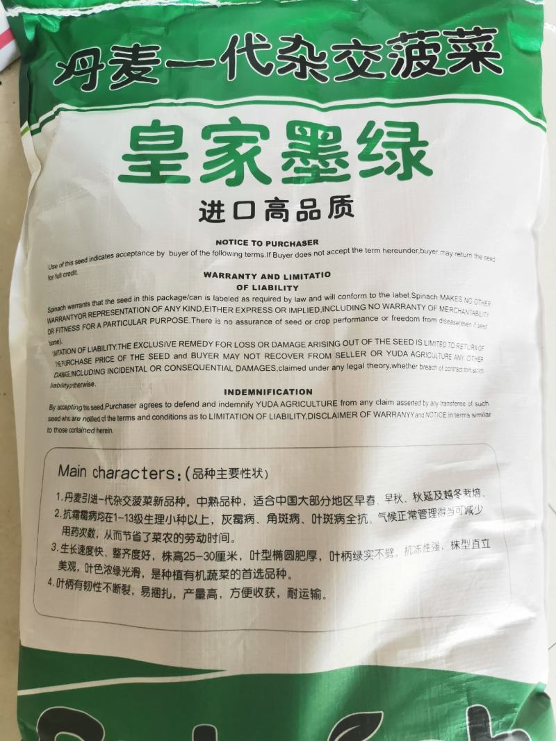 皇家墨绿进口菠菜种籽春秋越冬黑圆叶耐寒菠菜籽10斤
