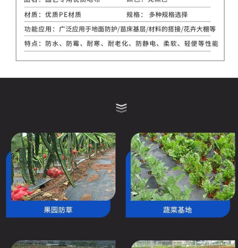防草布除草布农用果树果园大棚可抗老化耐用渗水保湿黑色地膜