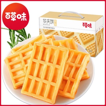 【百草味-华夫饼1kg】营养早餐蛋糕食品手撕面包礼盒装