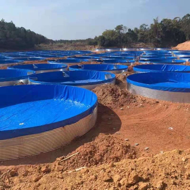 加厚大型户外圆形高密度帆布养鱼池刀刮防水布池铁桶养殖镀