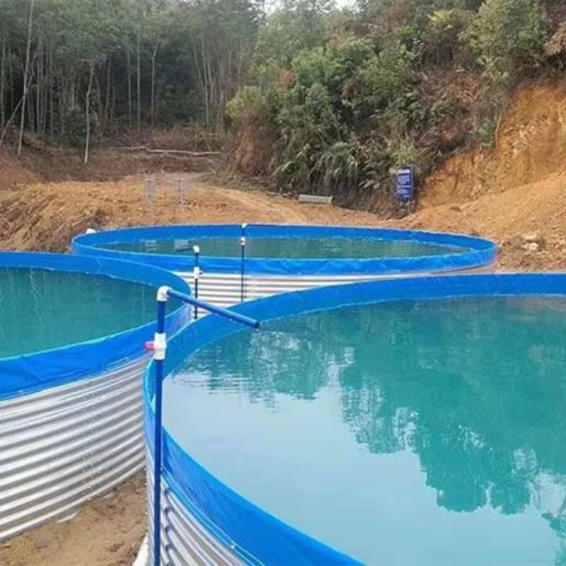 加厚大型户外圆形高密度帆布养鱼池刀刮防水布池铁桶养殖镀