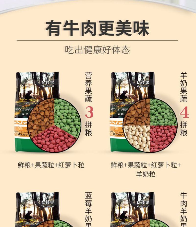 【厂家】狗粮40斤20斤10斤通用型多拼多种口味选择包邮