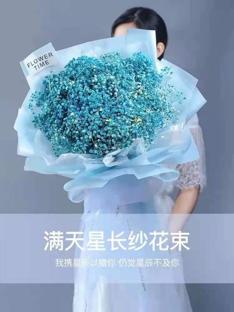 满天星永生花大花束500g的量七夕情人节送女朋友生日花束