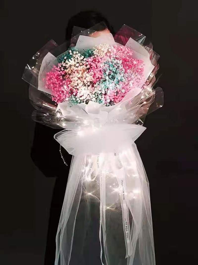 满天星永生花大花束500g的量七夕情人节送女朋友生日花束