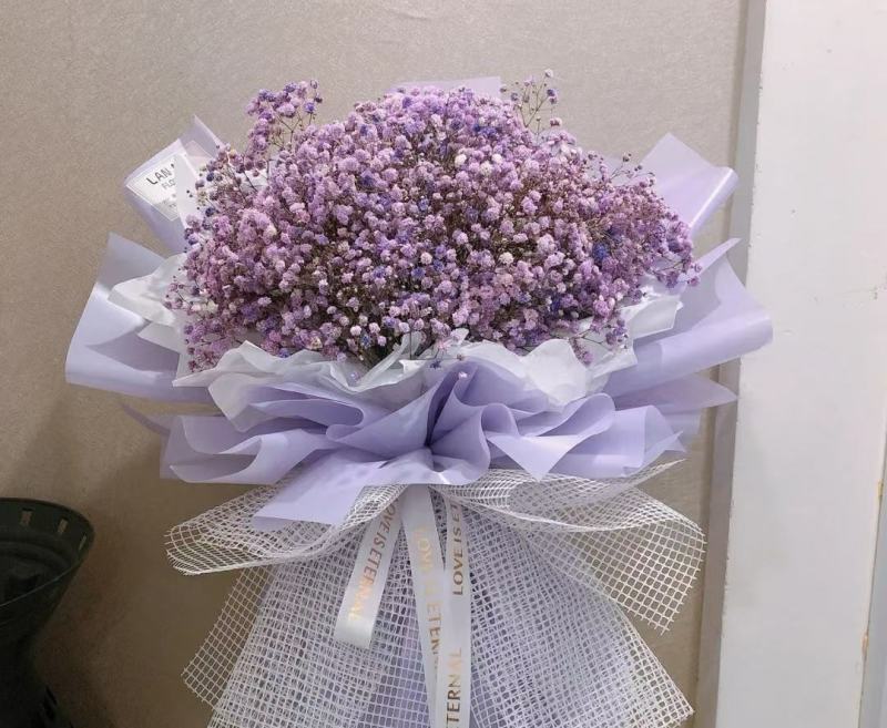 满天星永生花大花束500g的量七夕情人节送女朋友生日花束