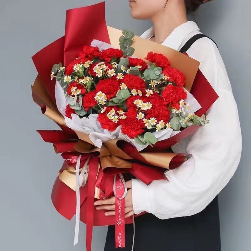 康乃馨花束礼盒送母亲送老师38节礼品款鲜花花束中秋节鲜花