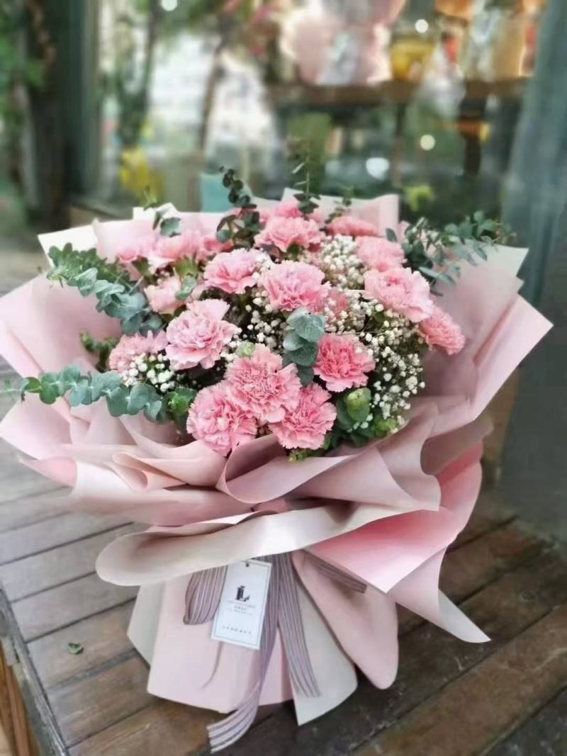 康乃馨花束礼盒送母亲送老师38节礼品款鲜花花束中秋节鲜花