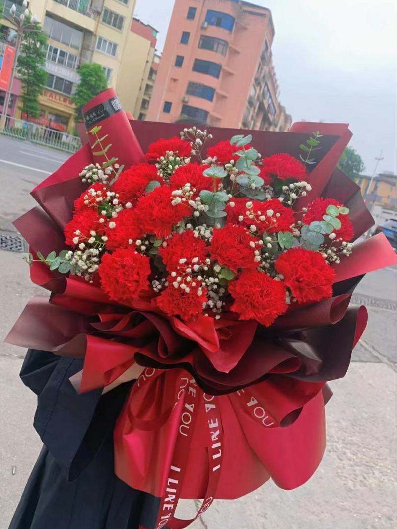 康乃馨花束礼盒送母亲送老师38节礼品款鲜花花束中秋节鲜花