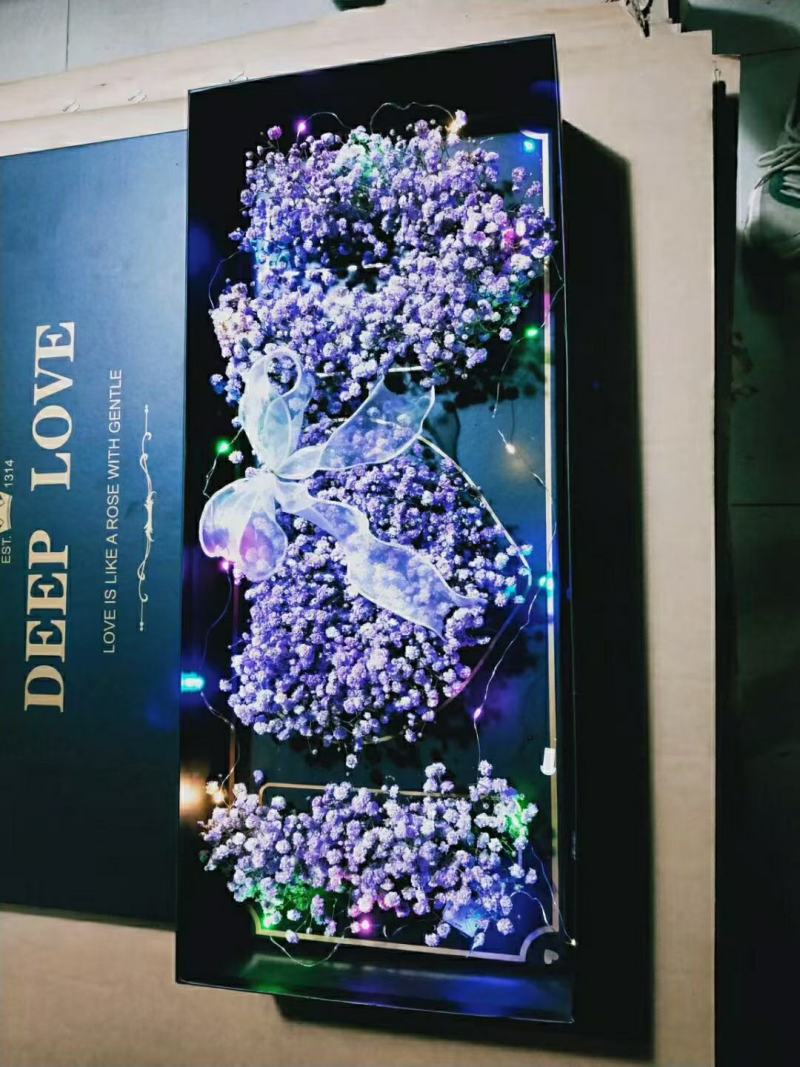 七夕情人节永生满天星ILOVEYOU手提礼盒送女朋友包邮