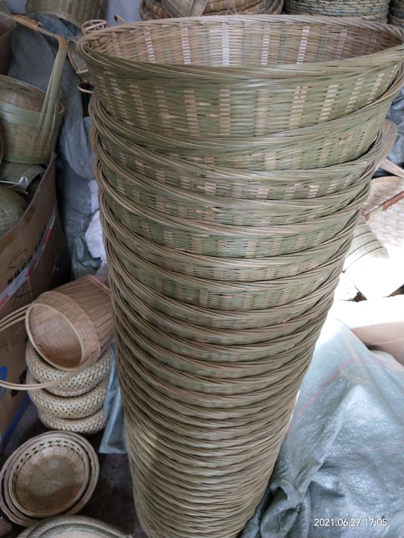 竹编竹制品大号碗篮竹青皮精编水果篮洗菜篮子零食收纳篮