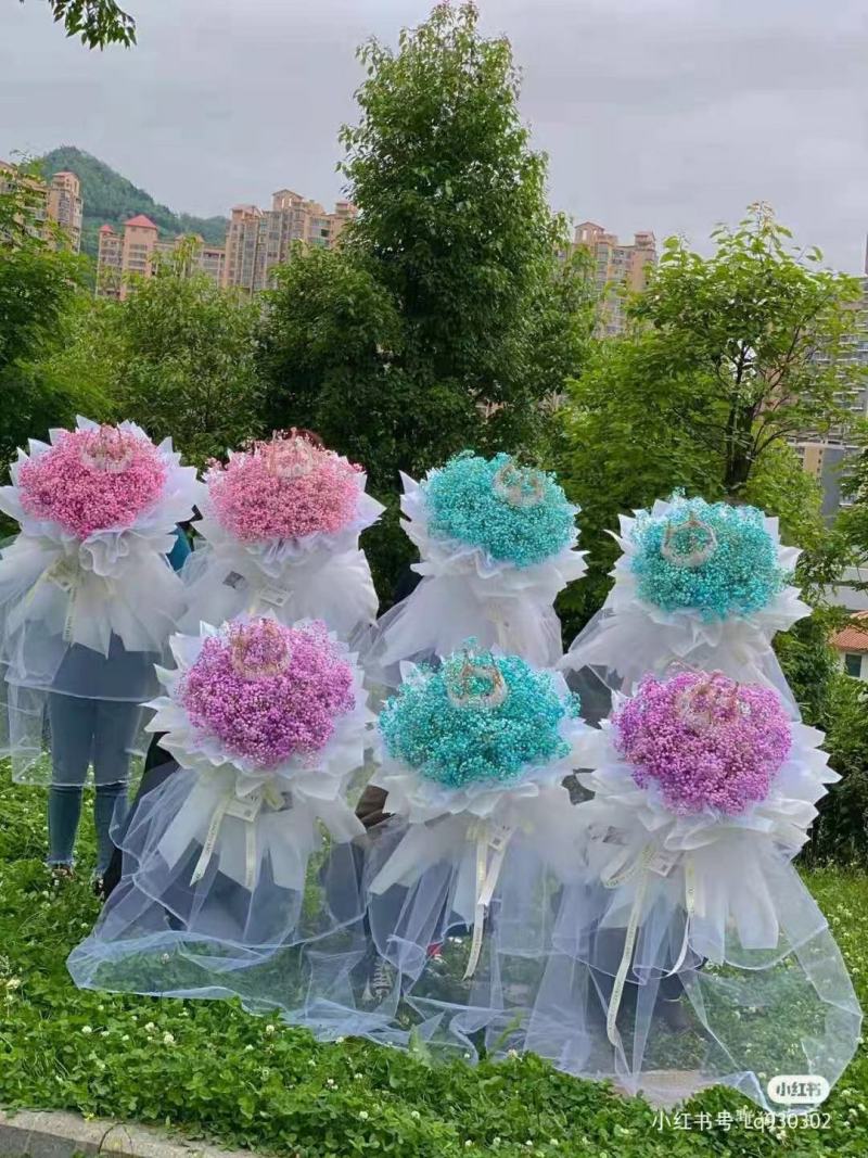 满天星干花花束礼盒七夕情人节一件代发包邮到家昆明同城配送