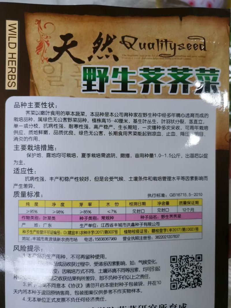 荠荠菜种子直立型商品好抗病性强耐寒性强营养价值高