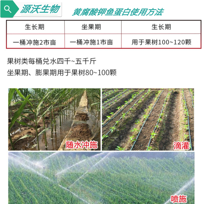 黄腐酸钾鱼蛋白改良土壤保水保肥促根壮苗增产增收