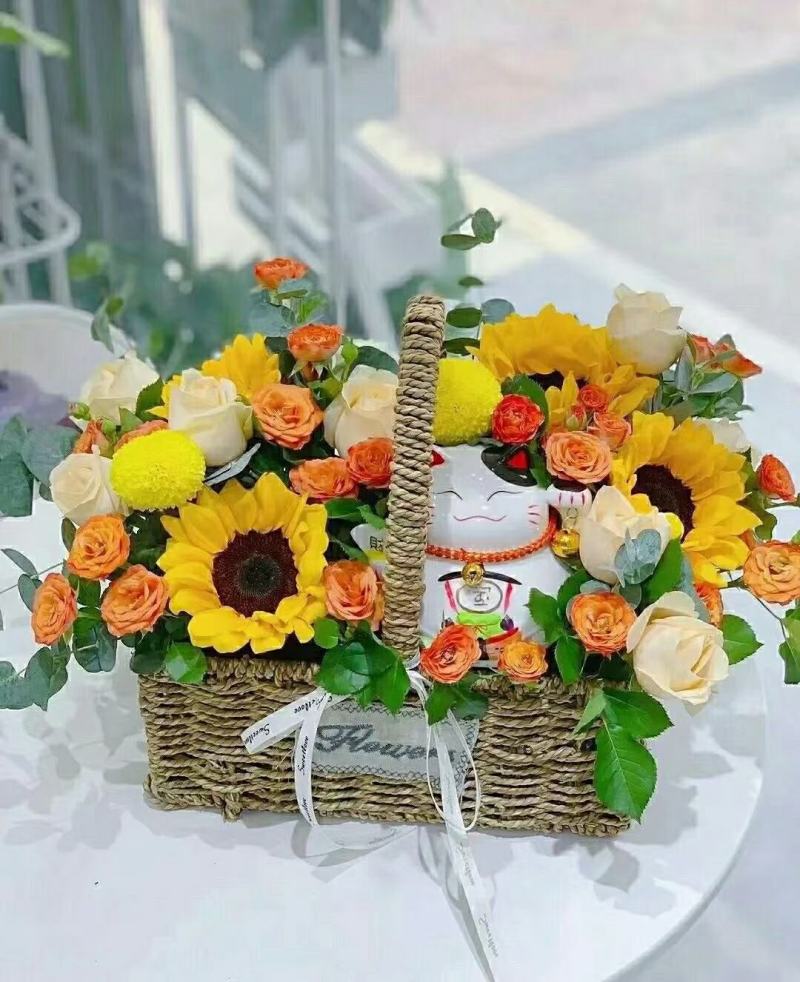 手提花篮生日玫瑰花束毕业花束母亲节教师节送老师送朋友包邮