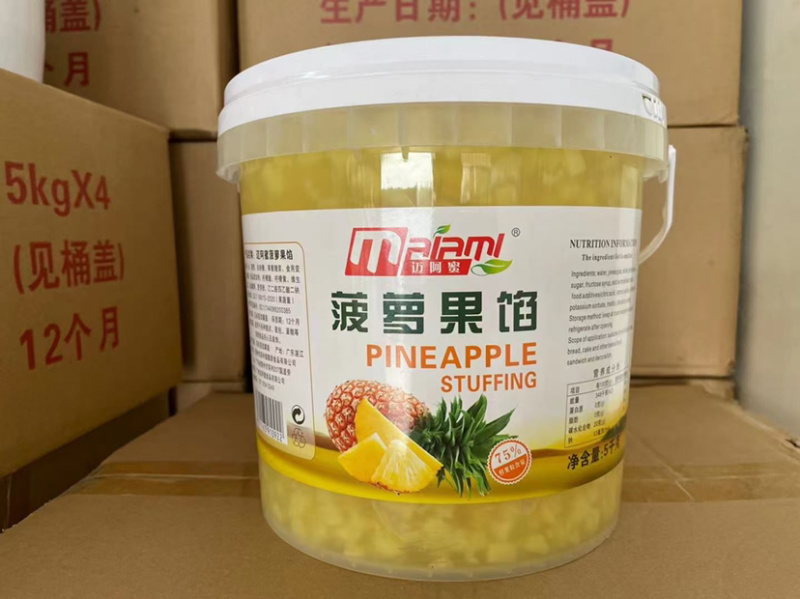 广州迈阿蜜菠萝果馅桶装标准甜度高温加工