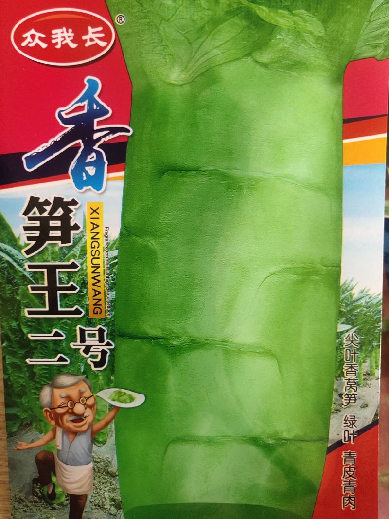 香青王一号莴笋种子，圆叶。抗热耐寒，耐抽苔，青绿色