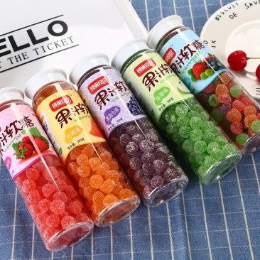 200g果汁软糖蛋糕装饰水果糖瓶装橡皮糖网红