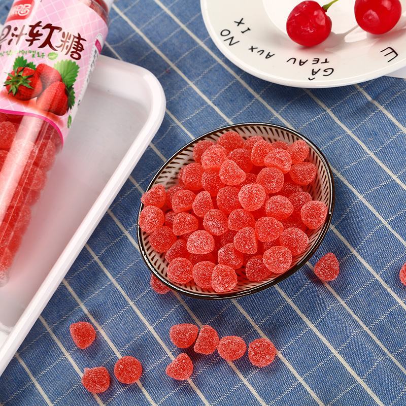 200g果汁软糖蛋糕装饰水果糖瓶装橡皮糖网红