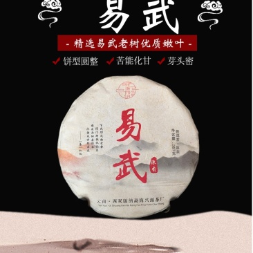 兴源版纳2019年易武老树熟茶普洱茶357g饼茶