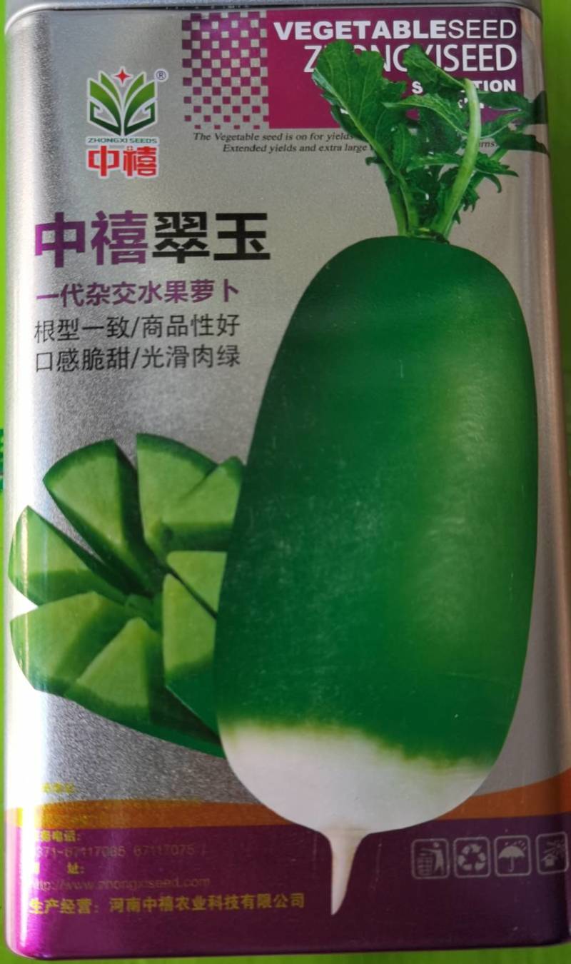 河南中禧翠玉一代杂交水果萝卜光滑肉绿口感脆甜早熟耐热性好