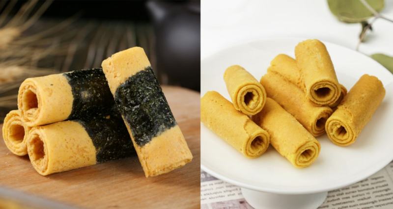 蛋卷仔190g/盒，海苔、咸蛋黄双口味可以选