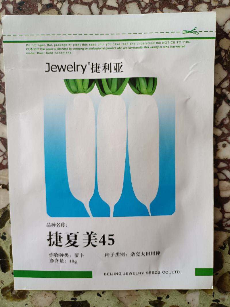捷夏美45华南型板叶萝卜品种夏季专用高产优质种子