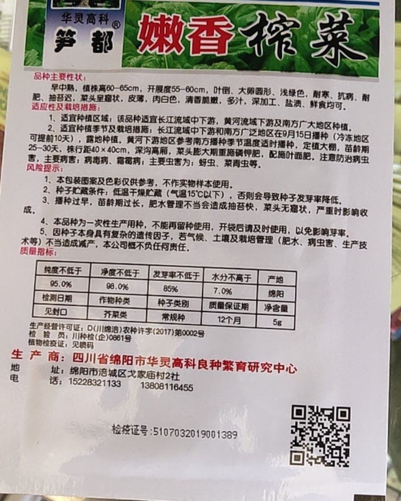 嫩香榨菜种子