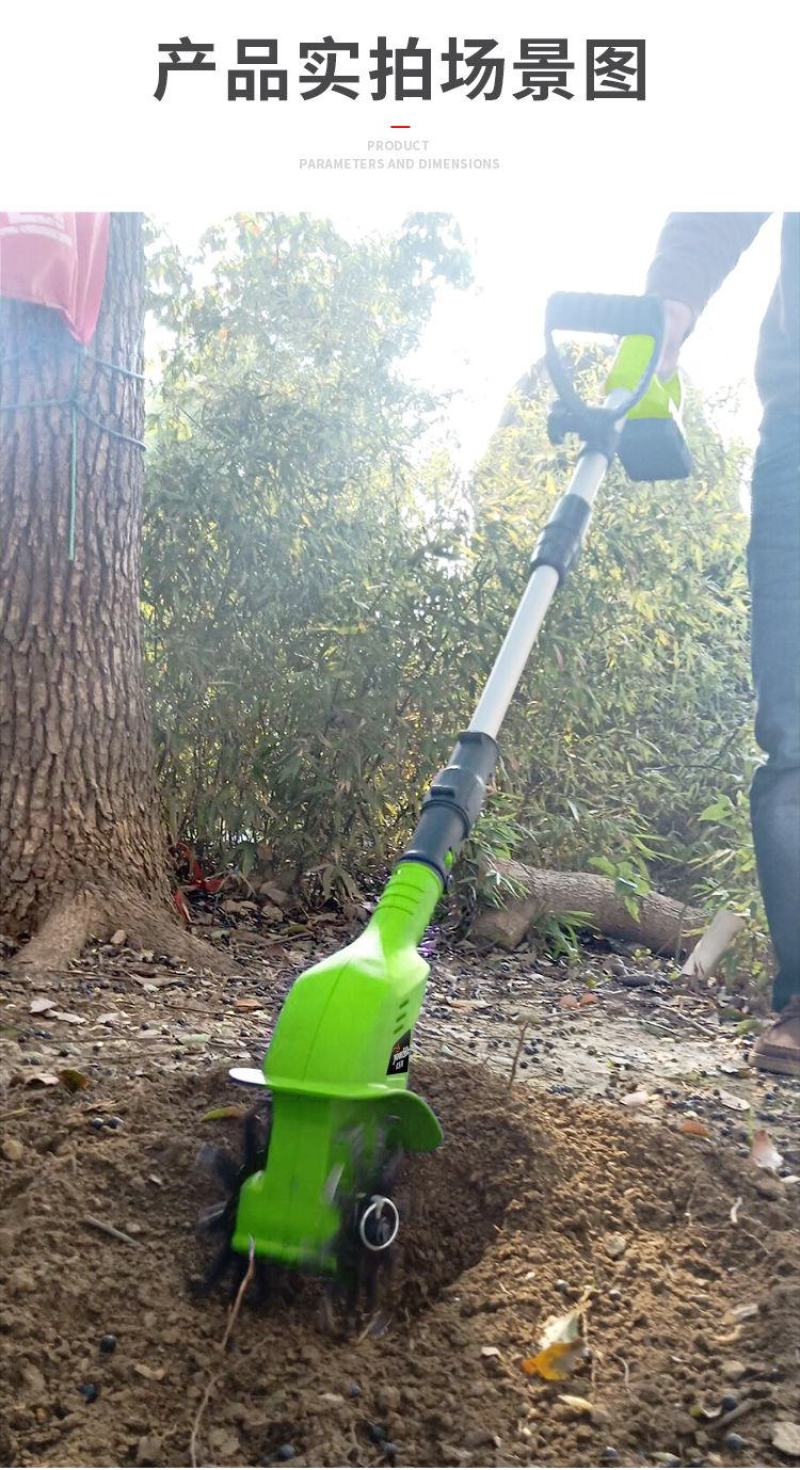 手持20V锂电微耕机松土机农用翻土机小型家用电动锄头旋耕