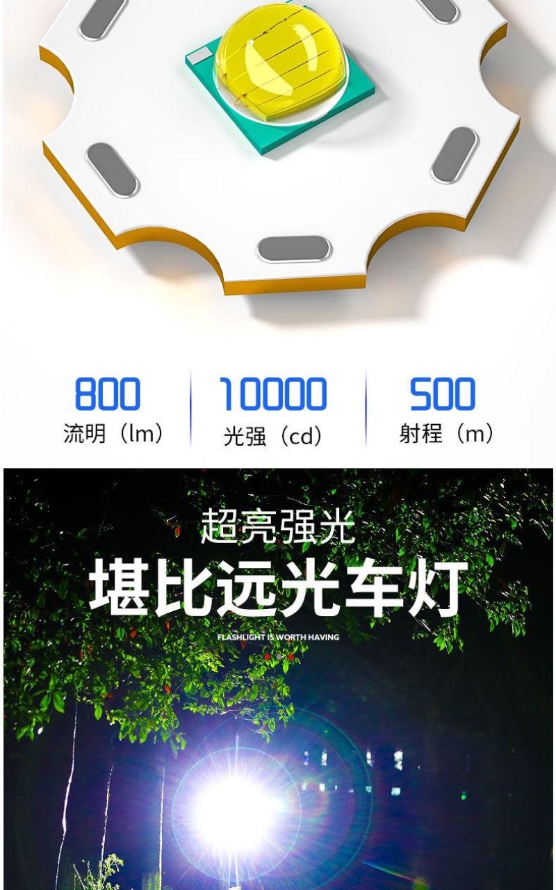 led特种兵手电筒强光usb充电超亮远射小迷你便携多功能