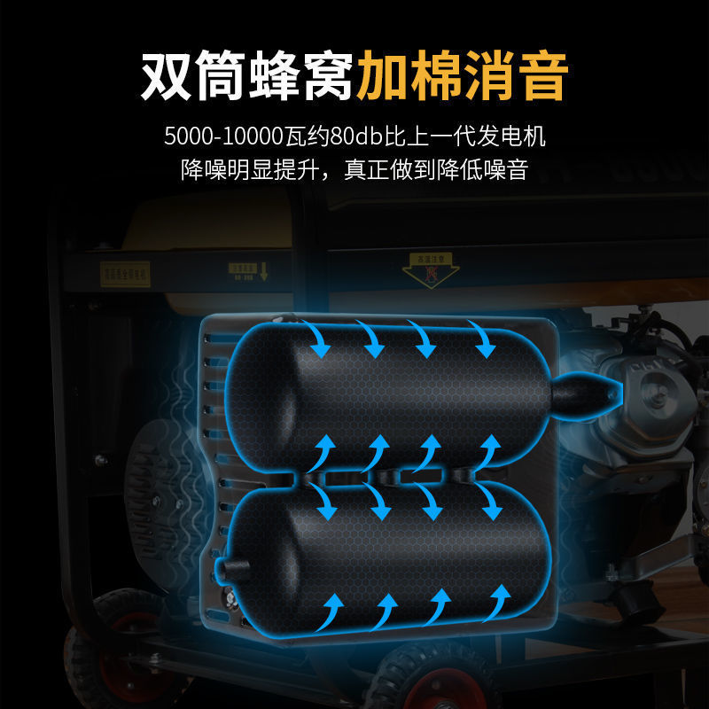 包邮）汽油发电机220v静音家用商用3/5/8/10千瓦