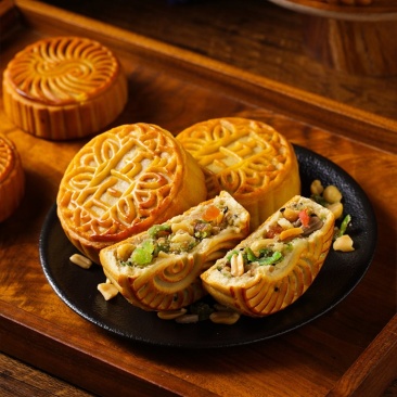 广式五仁大月饼6种口味黑芝麻红豆绿豆蛋黄草莓