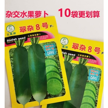翠杂8号水果萝卜种子青皮青肉脆甜萝卜种子10克原袋发货