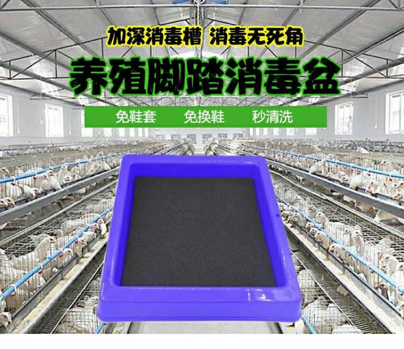 养殖场鞋底脚踏消毒盆免脱鞋消毒池专用加深加厚耐磨消毒