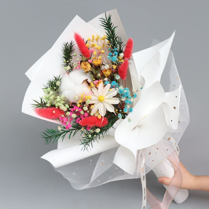 鲜花干花永生花满天星花束批发一件代发包邮七夕情人节礼物