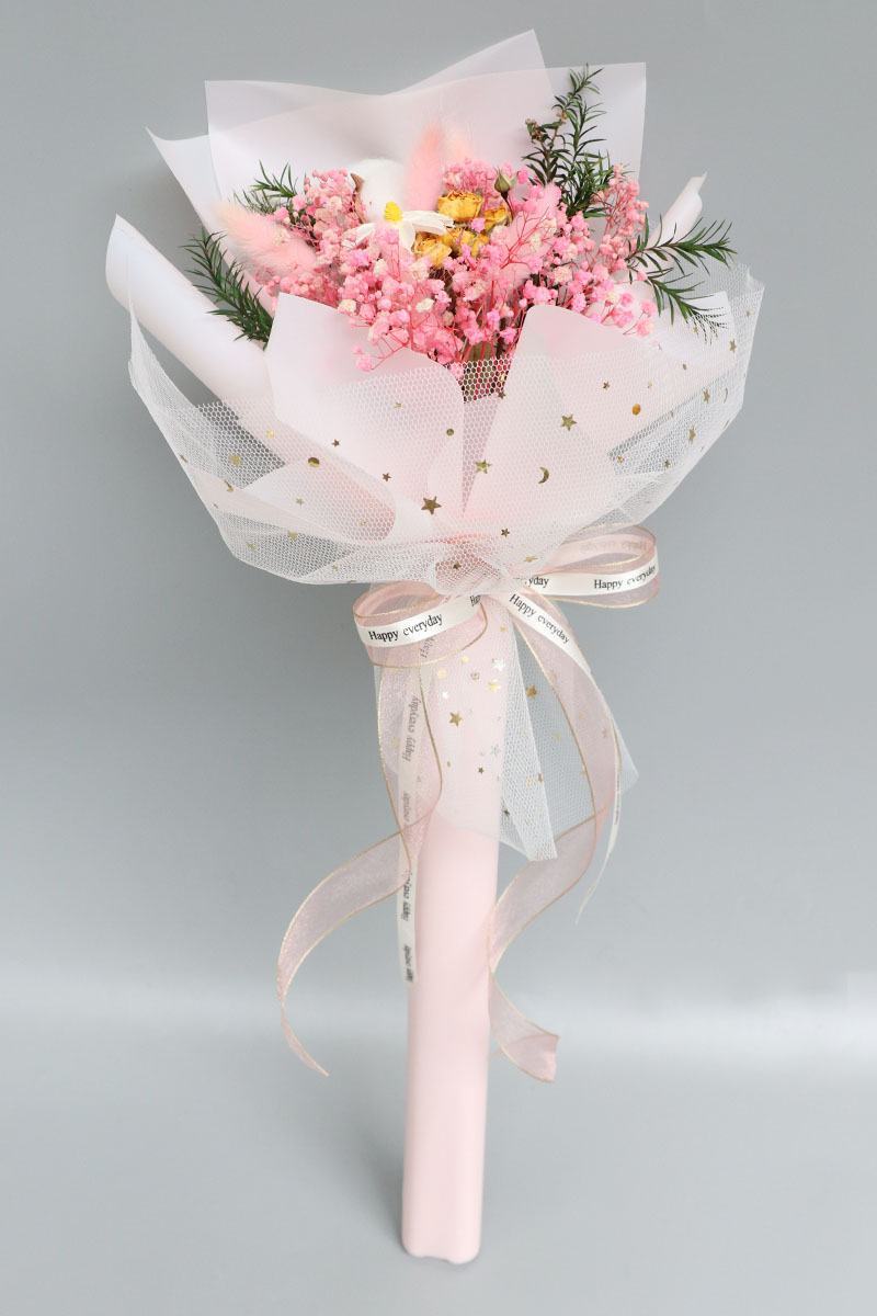 鲜花干花永生花满天星花束批发一件代发包邮七夕情人节礼物