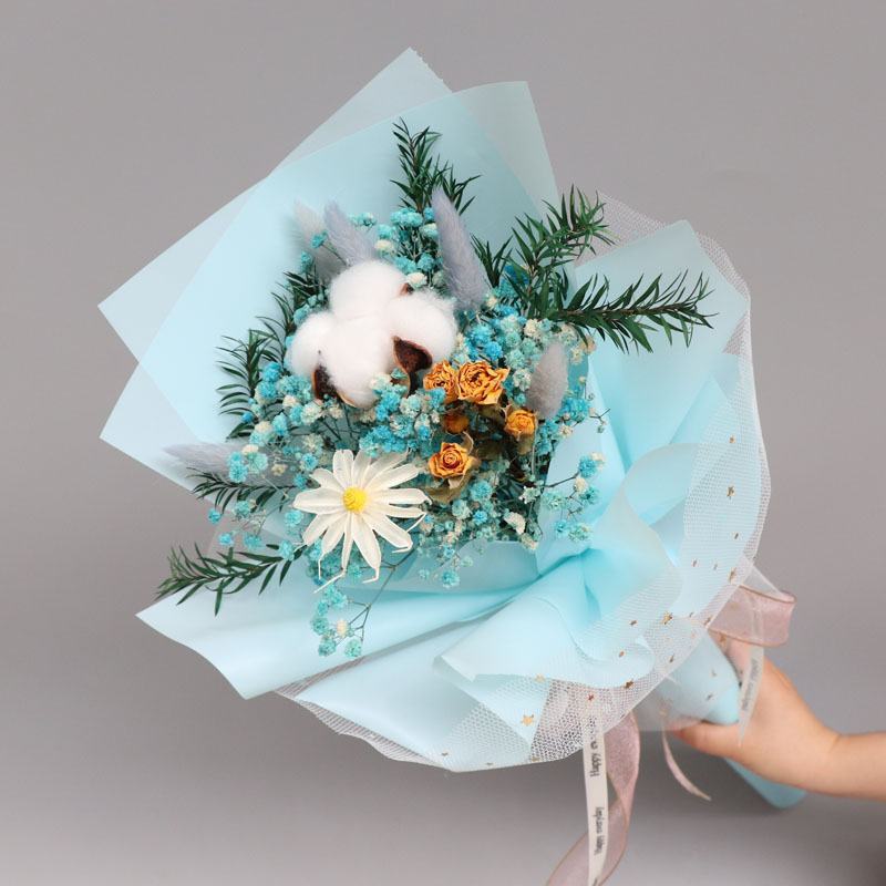 鲜花干花永生花满天星花束批发一件代发包邮七夕情人节礼物