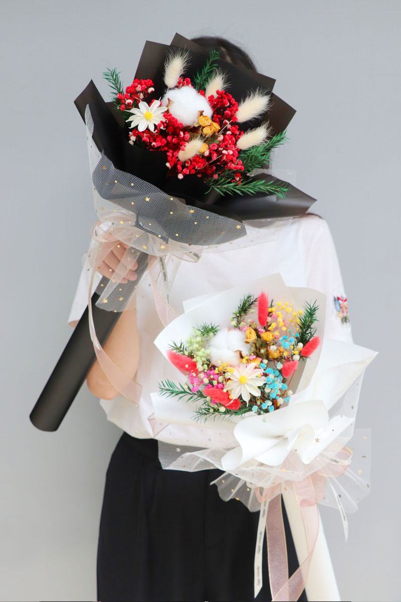 鲜花干花永生花满天星花束批发一件代发包邮七夕情人节礼物