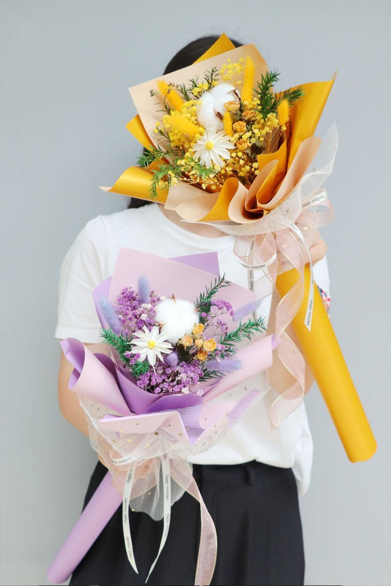 鲜花干花永生花满天星花束批发一件代发包邮七夕情人节礼物