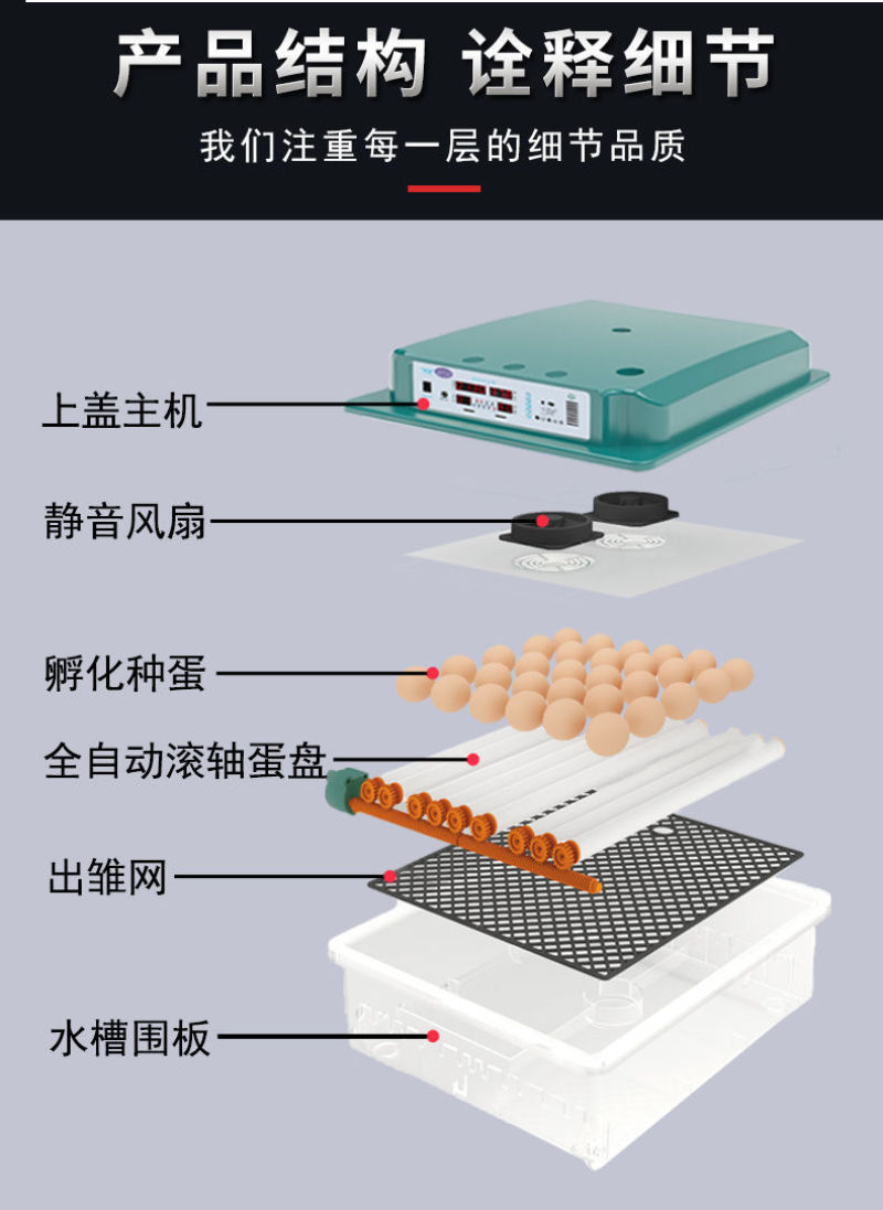 （包邮）孵化器智能孵化机全自动小型水床孵化箱家用型鸡鸭鹅