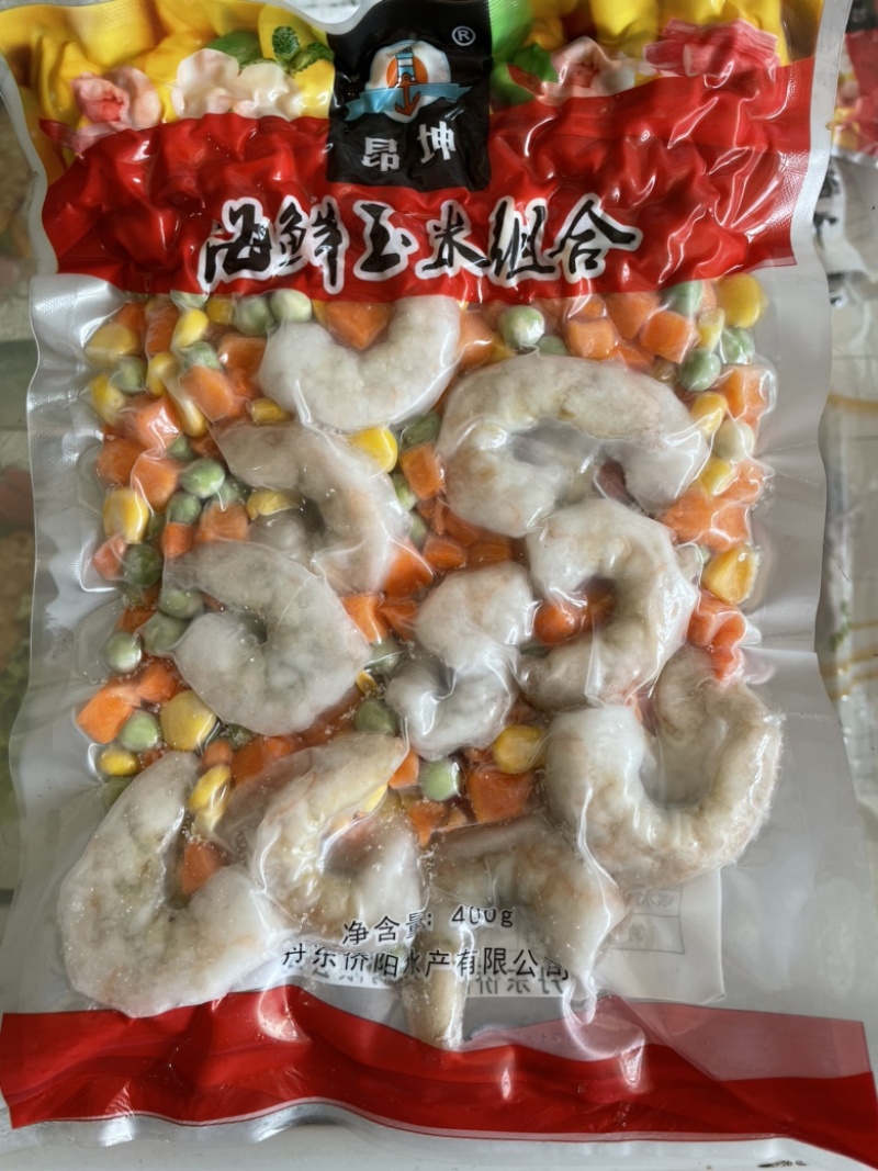 海鲜虾仁玉米组合虾仁玉米豌豆胡萝卜混合什锦菜海鲜