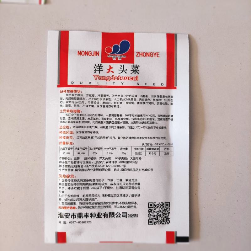 圆叶光芥王种子肉质根肥大光滑少须淹溃脆嫩可口