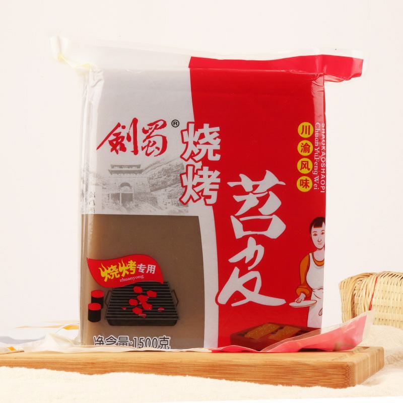 剑蜀烧烤苕皮1500g商用粉皮面皮大片鲜苕皮火锅配菜串串