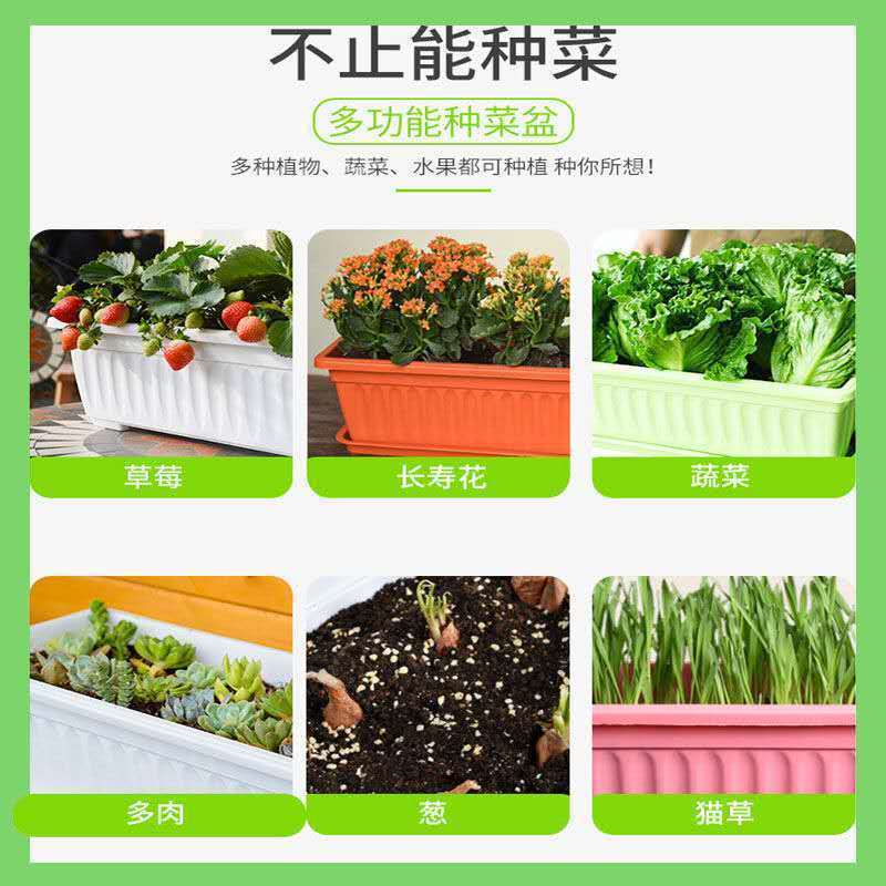 （包邮）塑料种菜盆阳台种菜神器室内特大蔬菜长方形花盆