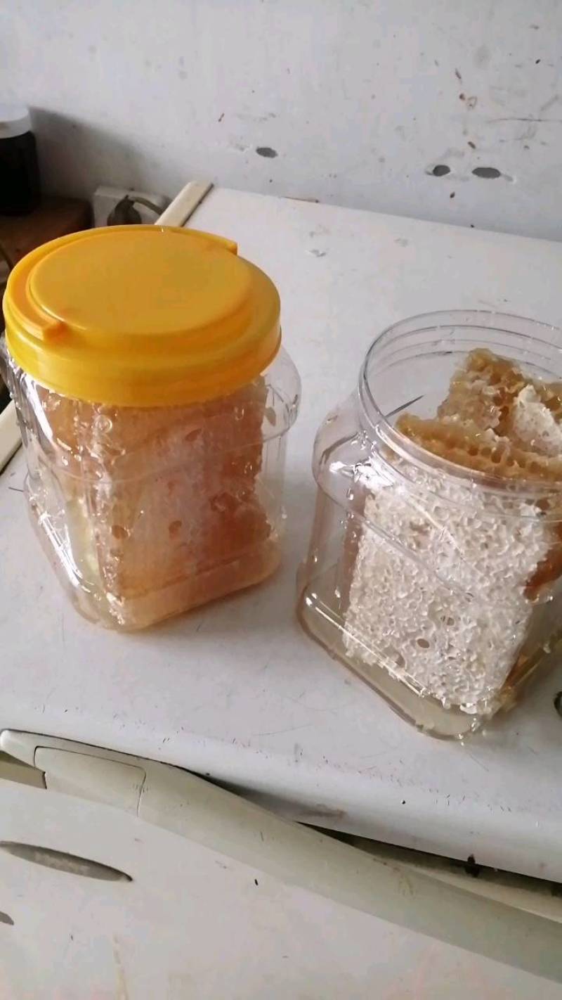 蜂巢蜜，滋补营养新鲜每瓶250克，口味纯正。人工切割灌装