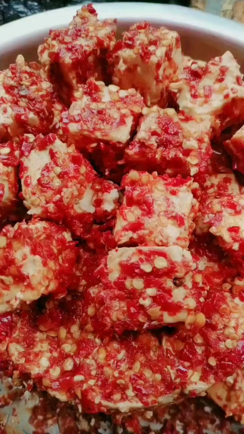 霉豆腐无油超辣微辣农村人自己做的