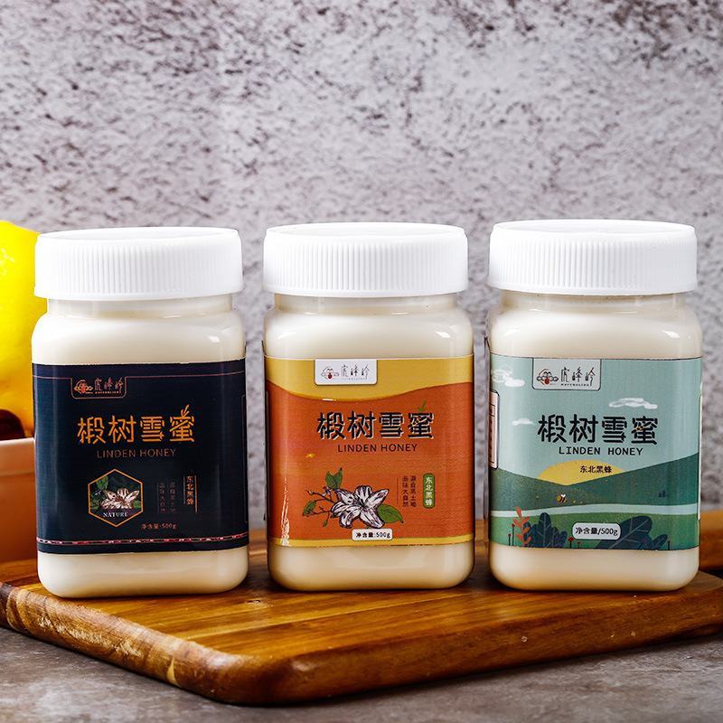 东北虎峰岭厂家批发500g椴树雪蜜黑蜂雪蜜结晶蜜