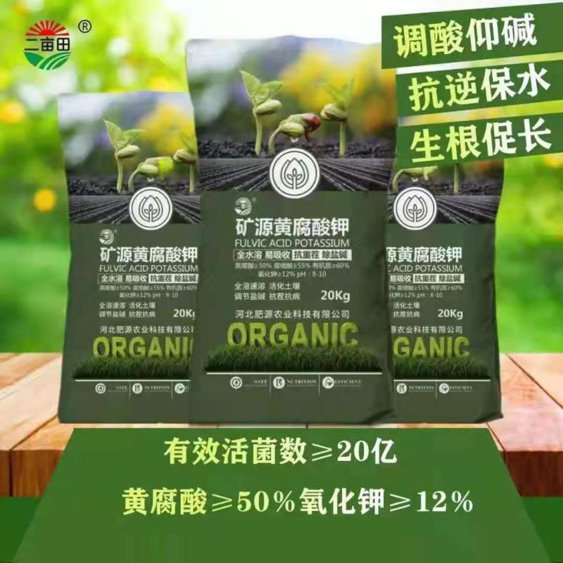 矿源黄腐酸钾，厂家直销，每袋40斤，大包装更优惠