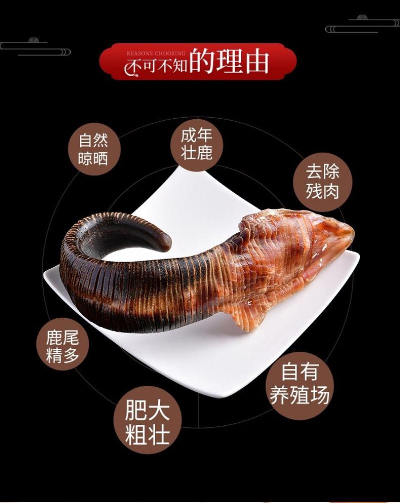 正宗干梅花鹿尾巴百来克左右/整支正宗用法男女同志都懂的