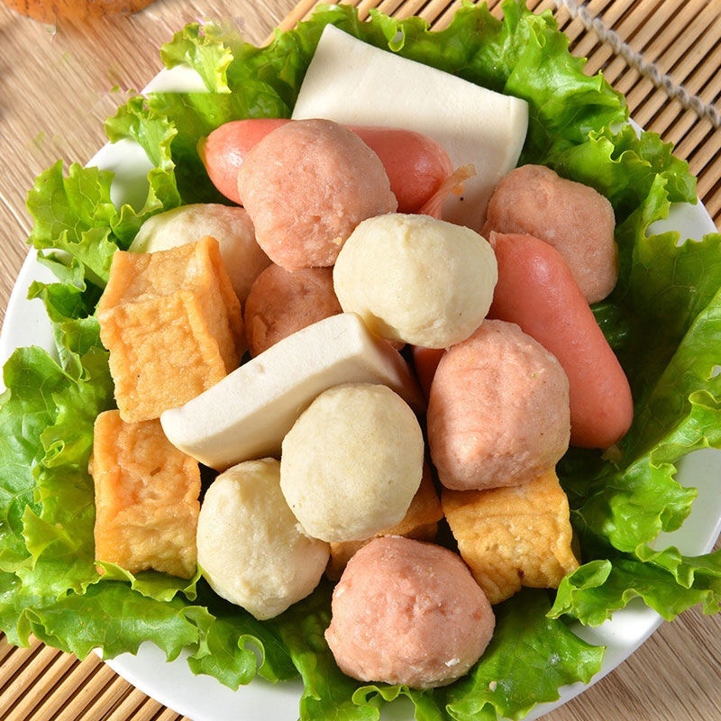 火锅五福火锅丸子鸡肉丸子猪肉丸子火腿牛肉丸麻辣烫丸子